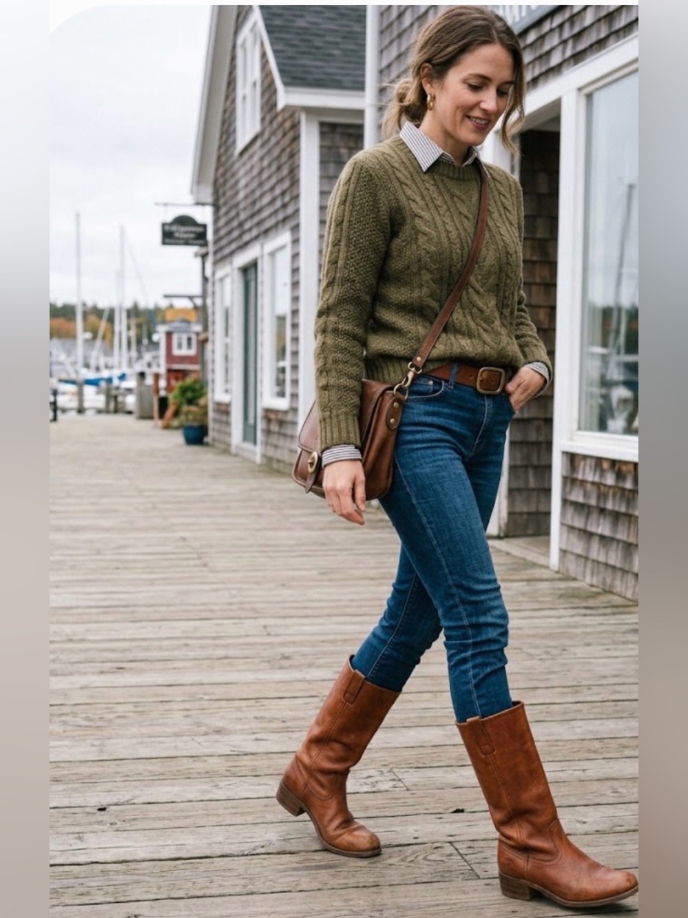 brown leather Frye boots